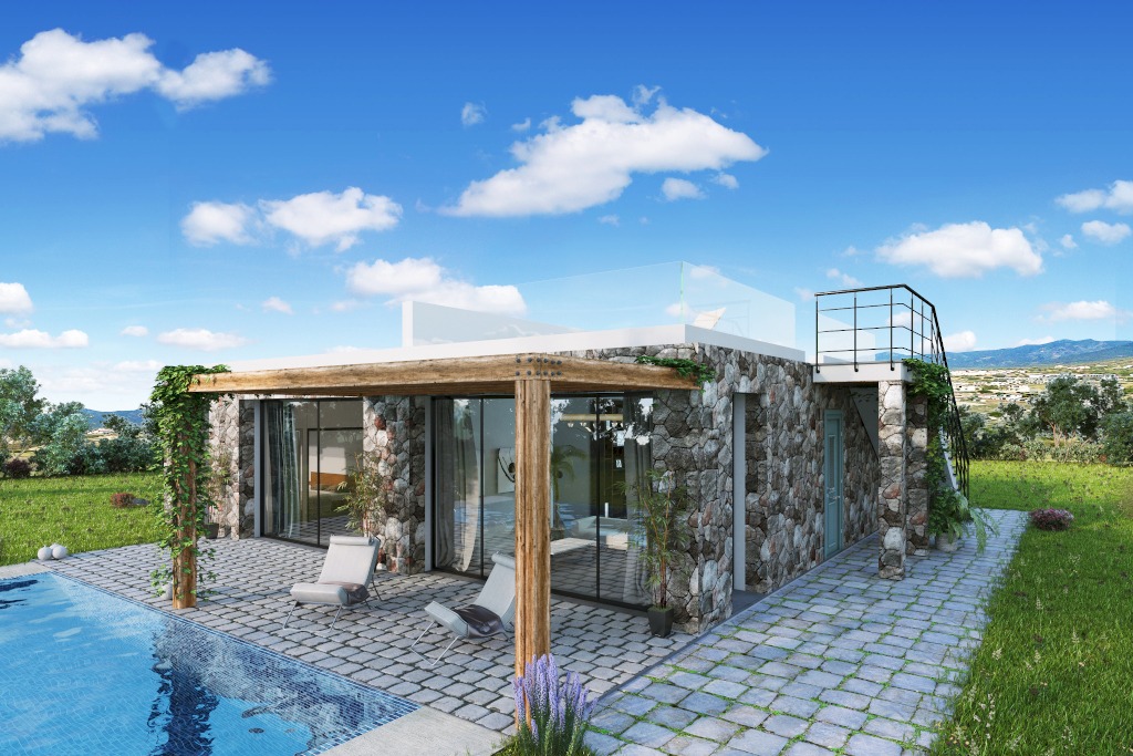 nordzypern-immobilien tatlısu - penthouse blue horizon - pool und garten (bild 7)