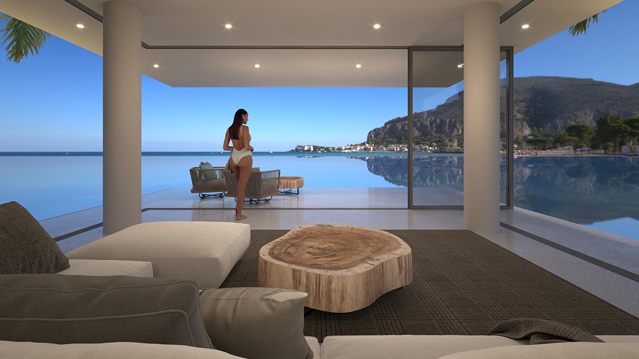 nordzypern-immobilien long beach, iskele - penthouse coastal living - pool und garten (bild 7)