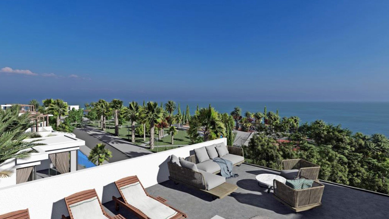 nordzypern-immobilien bogaz, famagusta - villa designer villa bogaz - pool und garten (bild 7)
