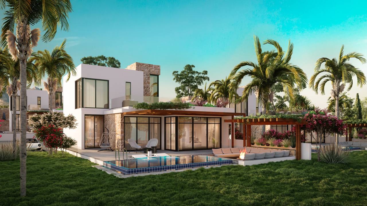 nordzypern-immobilien tatlısu - villa la casalia - aussenansicht villa apartment am mittelmeer