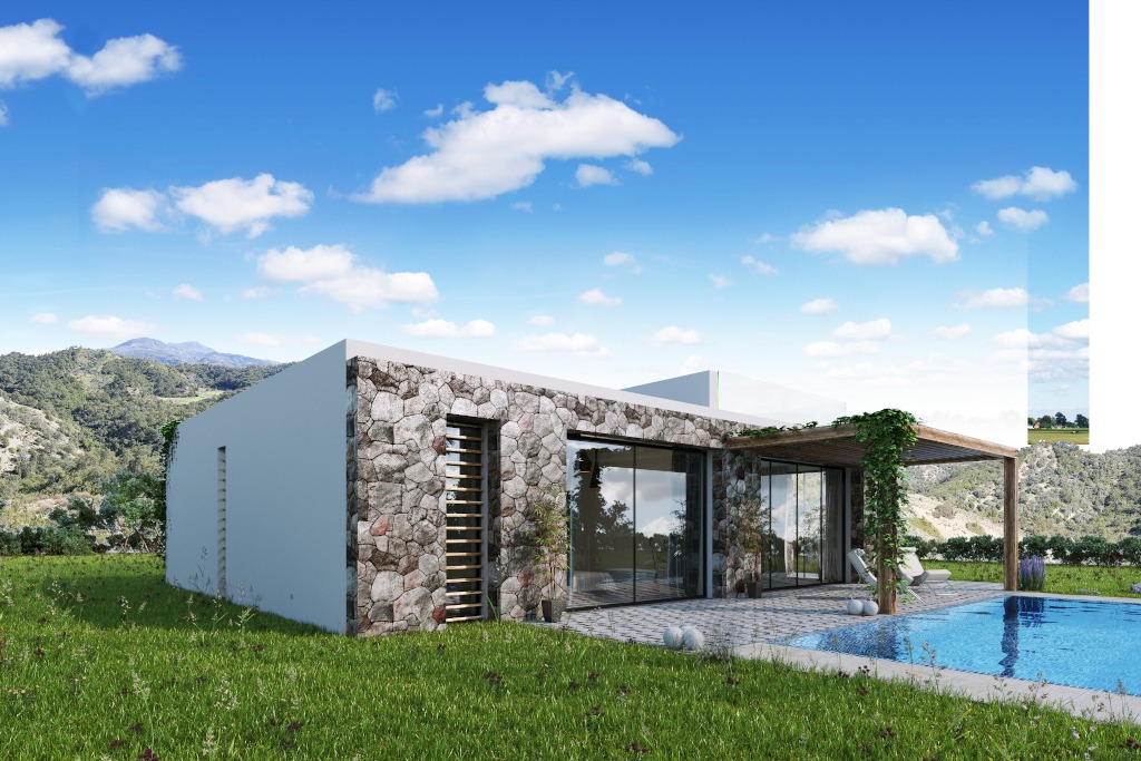 nordzypern-immobilien esentepe - villa north star villas - pool und garten (bild 7)