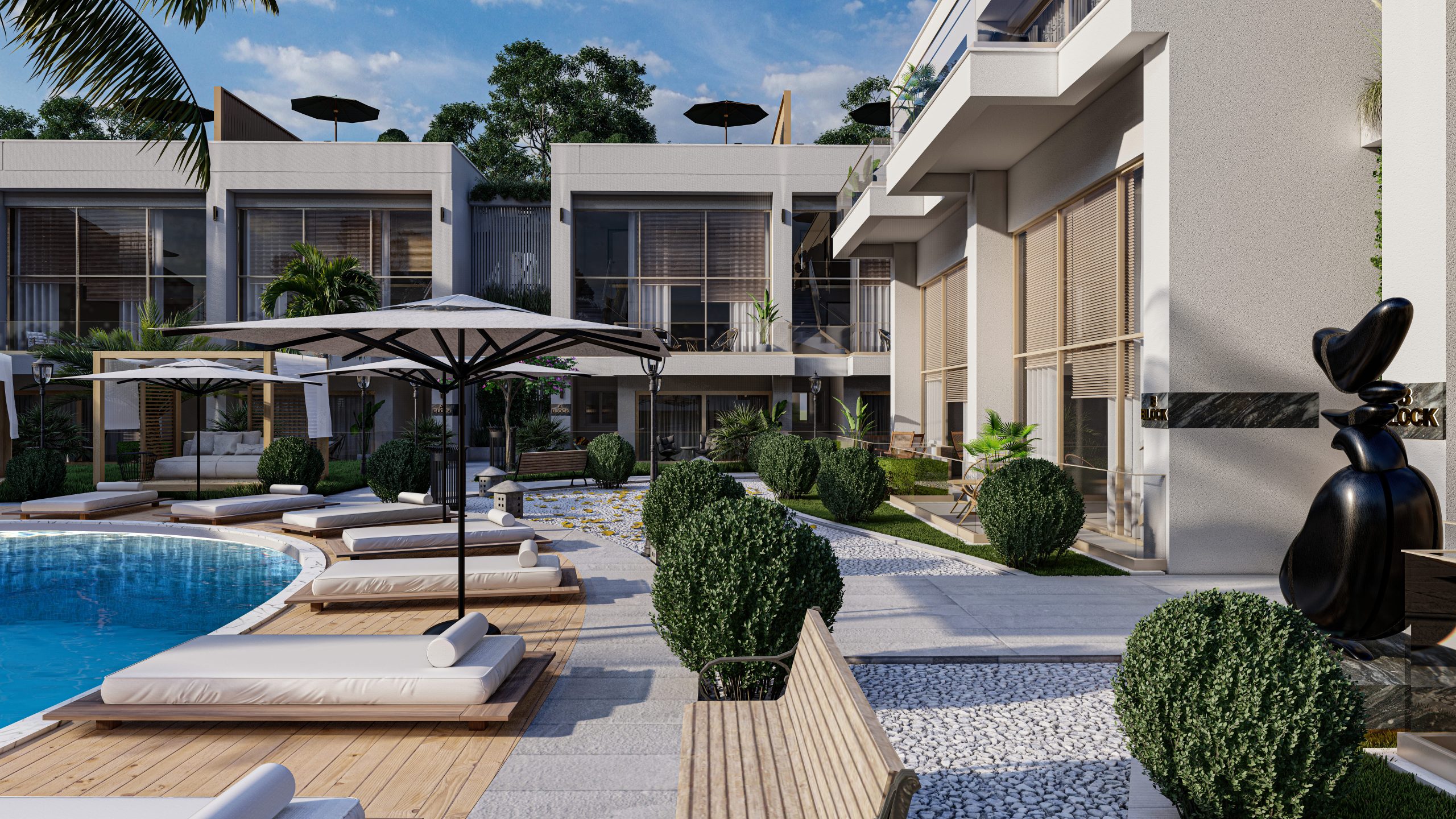 nordzypern-immobilien tatlısu - apartment oceanview apartments - pool und garten (bild 7)