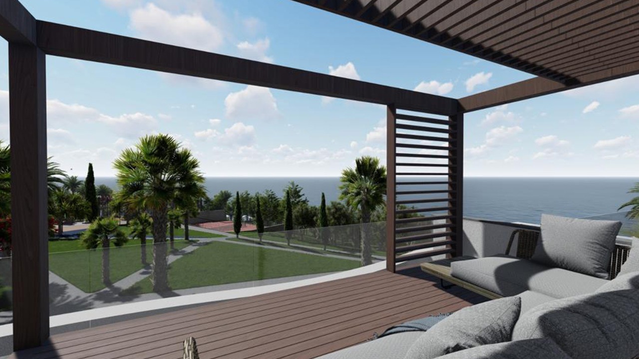 nordzypern-immobilien tatlısu - studio palm residence - pool und garten (bild 7)