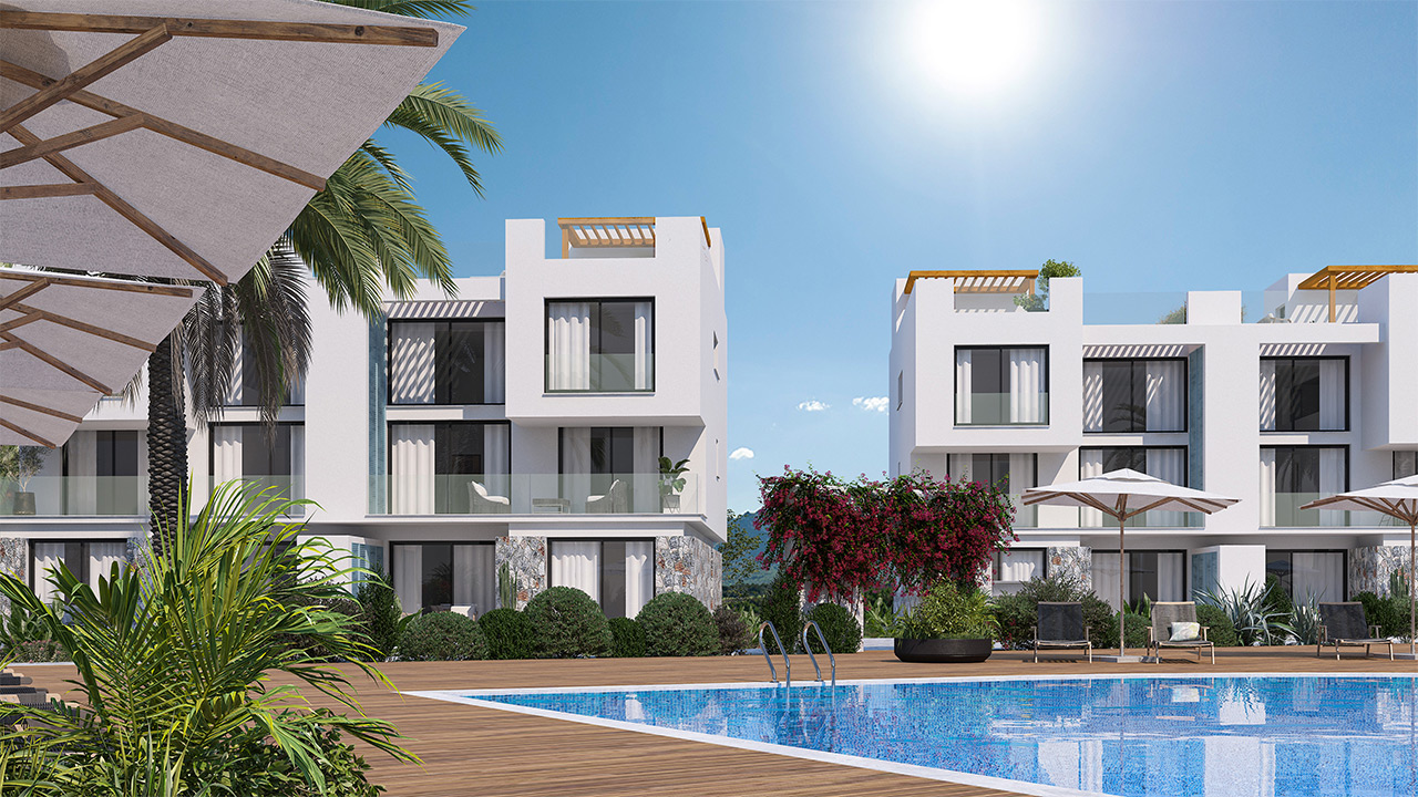nordzypern-immobilien esentepe - villa panorama garden - pool und garten (bild 7)