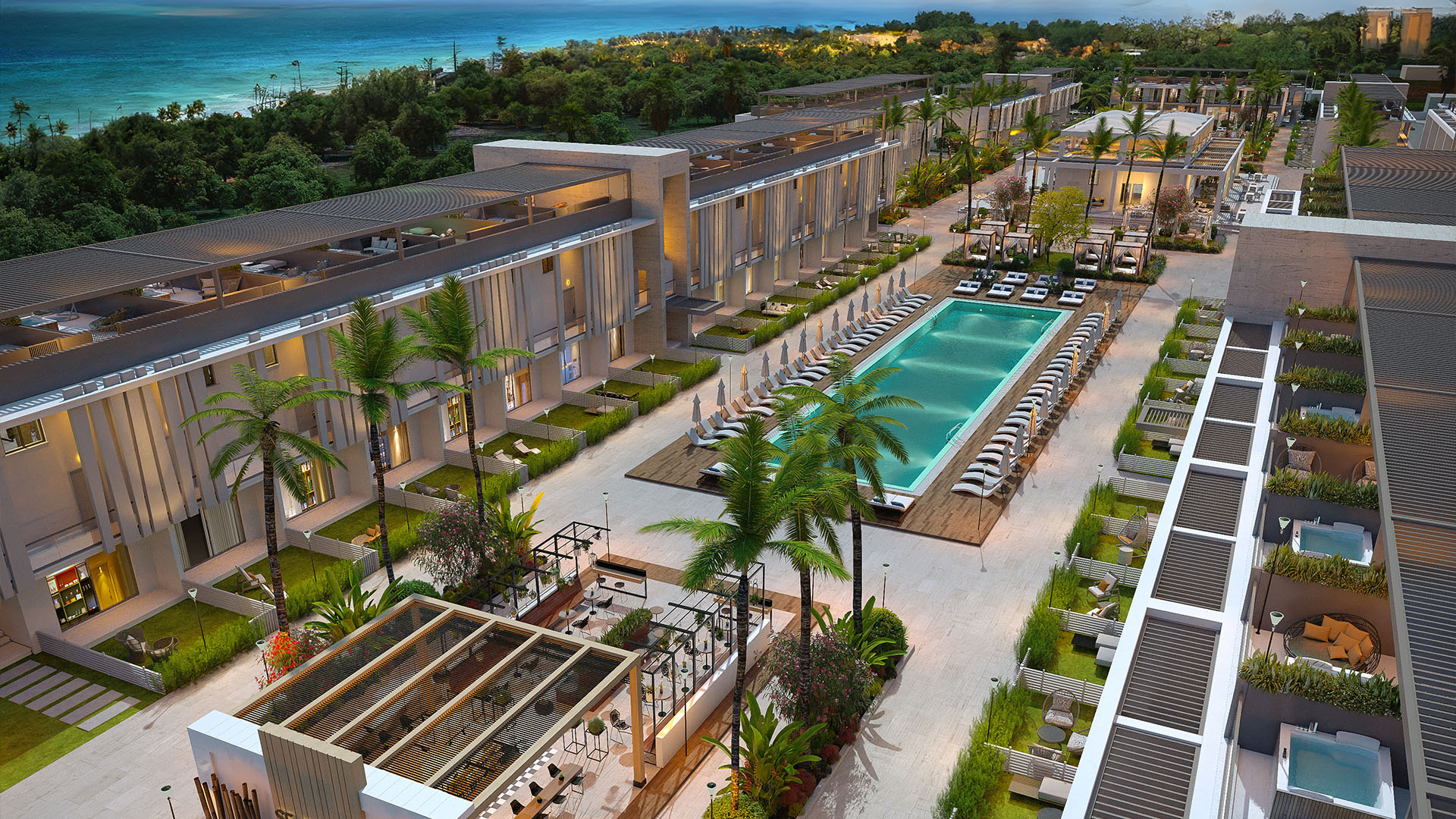nordzypern-immobilien iskele - apartment seafront iskele - pool und garten (bild 7)