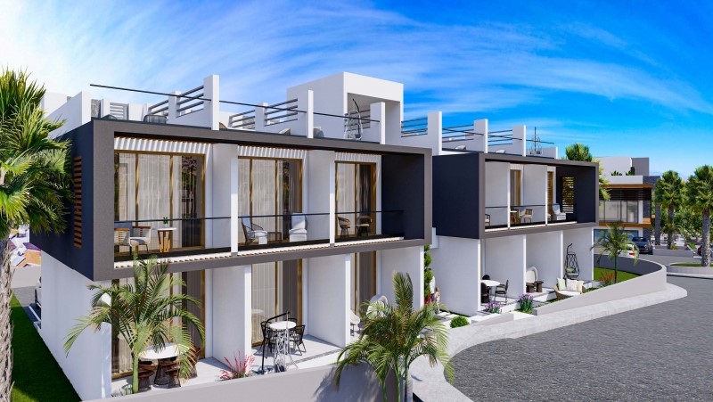 nordzypern-immobilien lapta - apartment spectra - aussenansicht villa apartment am mittelmeer