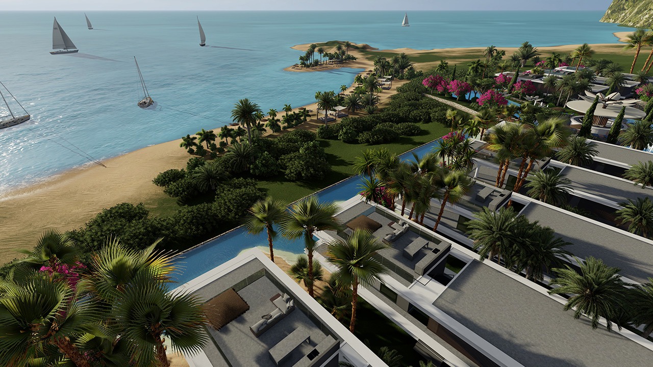 nordzypern-immobilien iskele - studio sunshine village - terrasse mit meerblick (bild 6)