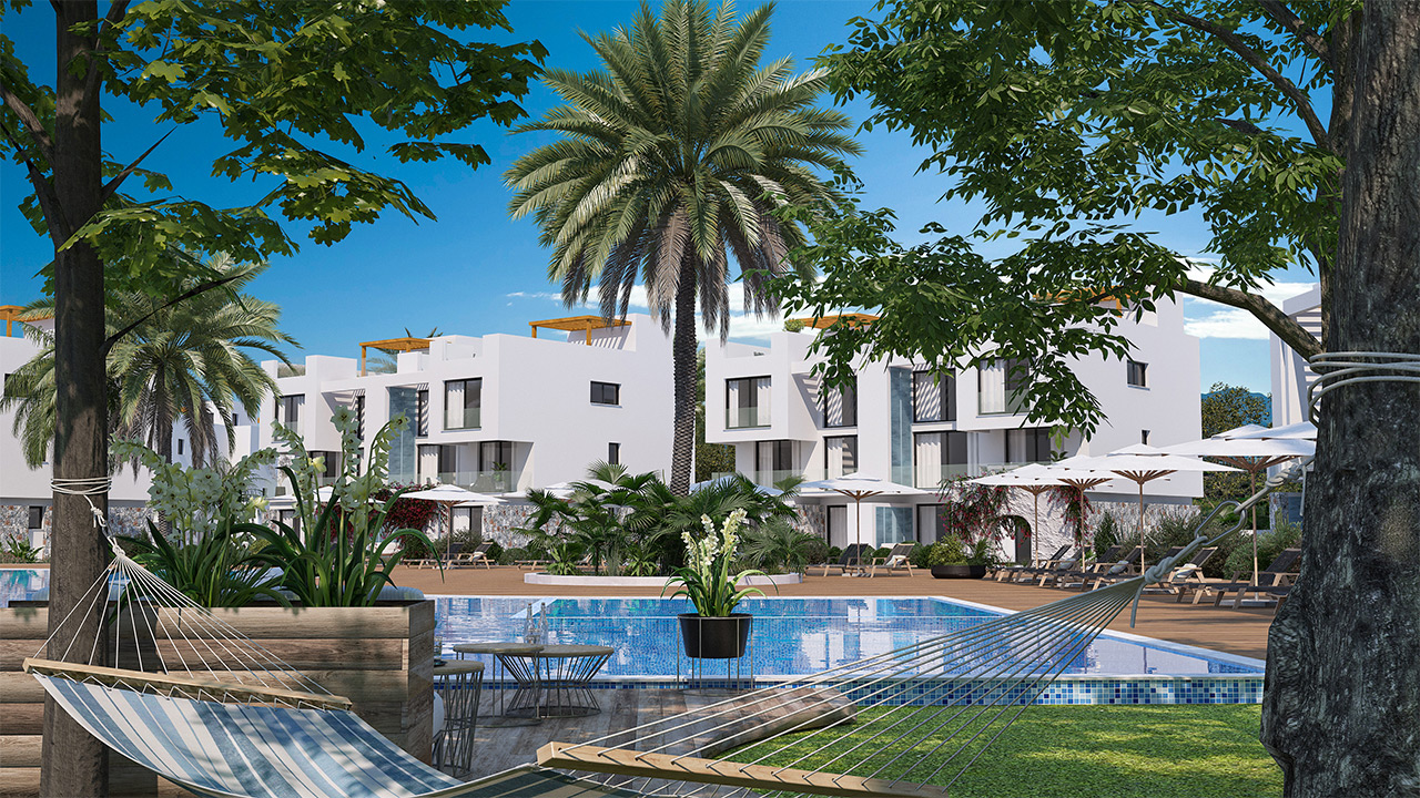 nordzypern-immobilien bellapais, kyrenia - villa ultra luxury villas - pool und garten (bild 7)