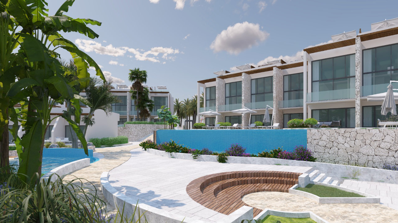 nordzypern-immobilien esentepe - studio ultramarine nuance - aussenansicht villa apartment am mittelmeer