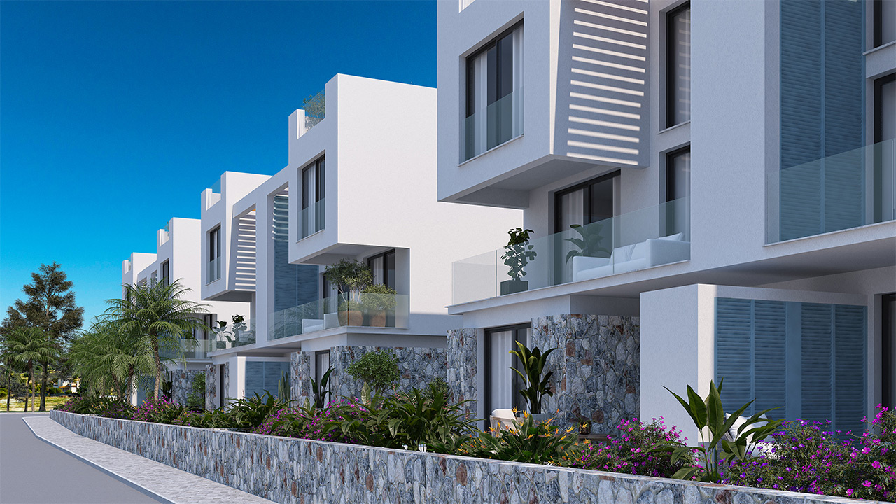 nordzypern-immobilien tatlısu - penthouse venice beach - pool und garten (bild 7)